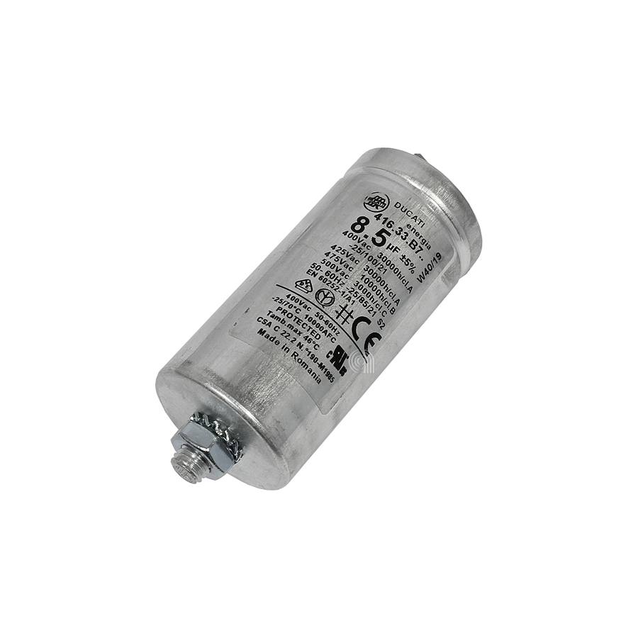 CONDENSATORE METALLICO 8,5UF ASCIUGATRICE WHIRLPOOL immagine 2 - codice 00230041