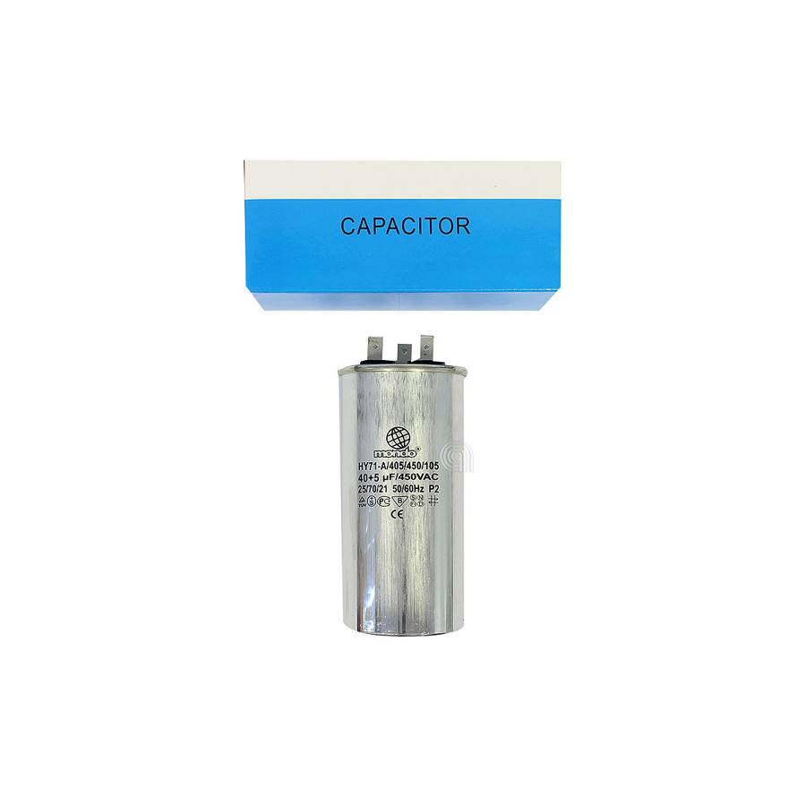 CONDENSATORE METALLICO 40UF + 5UF 450V FRIGORIFERO UNIVERSALE - codice 00230355