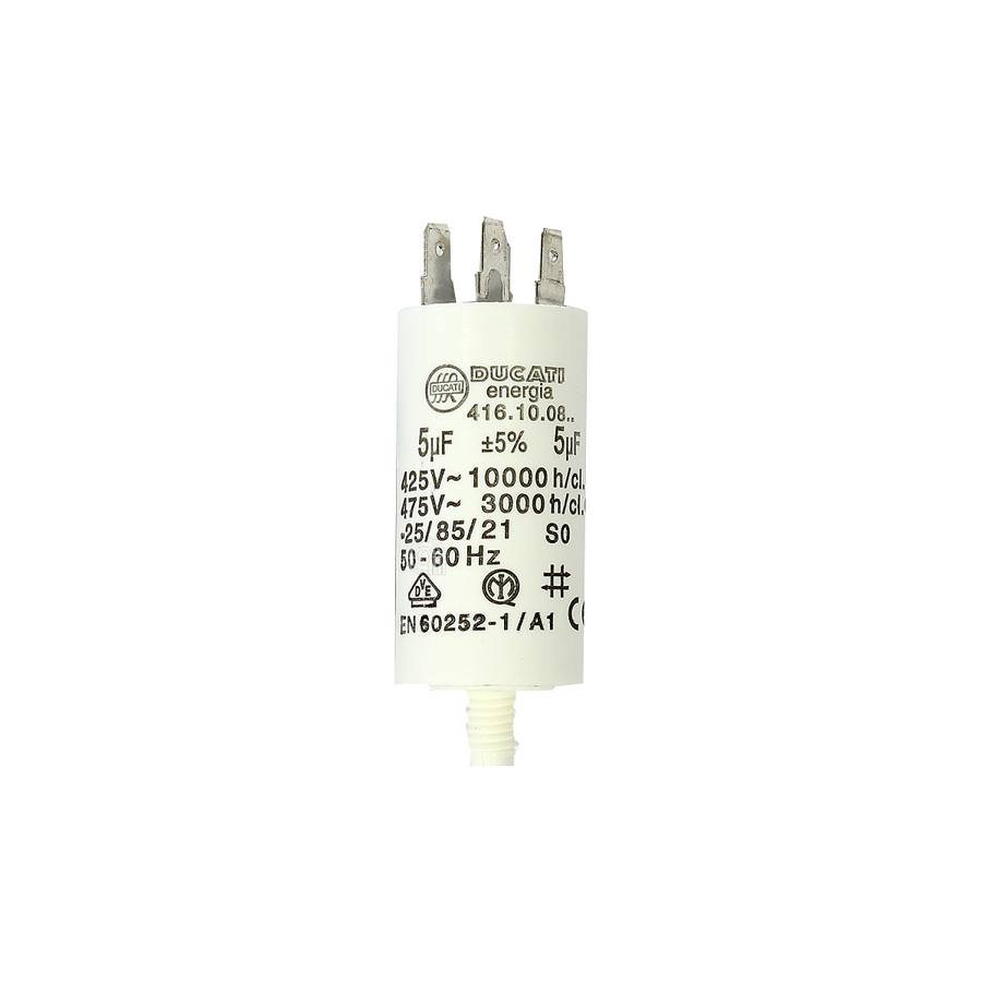 CONDENSATORE 5UF LAVATRICE UNIVERSALE - codice 00230404