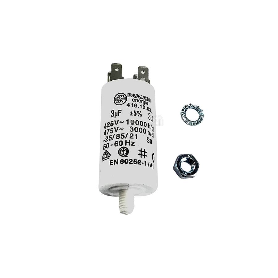 CONDENSATORE 3UF LAVATRICE UNIVERSALE - codice 00230537