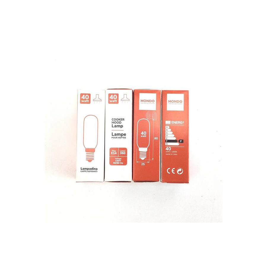 LAMPADINA E14 40W MONDO CAPPA ASPIRANTE UNIVERSALE immagine 2 - codice 00232120