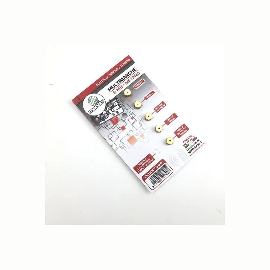 SET 5 UGELLI GAS METANO 6MB MONDO PIANO COTTURA UNIVERSALE - codice 00537525