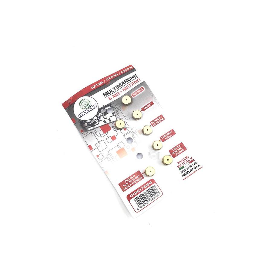 SET 7 UGELLI GAS METANO 6MB MONDO PIANO COTTURA UNIVERSALE - codice 00537564