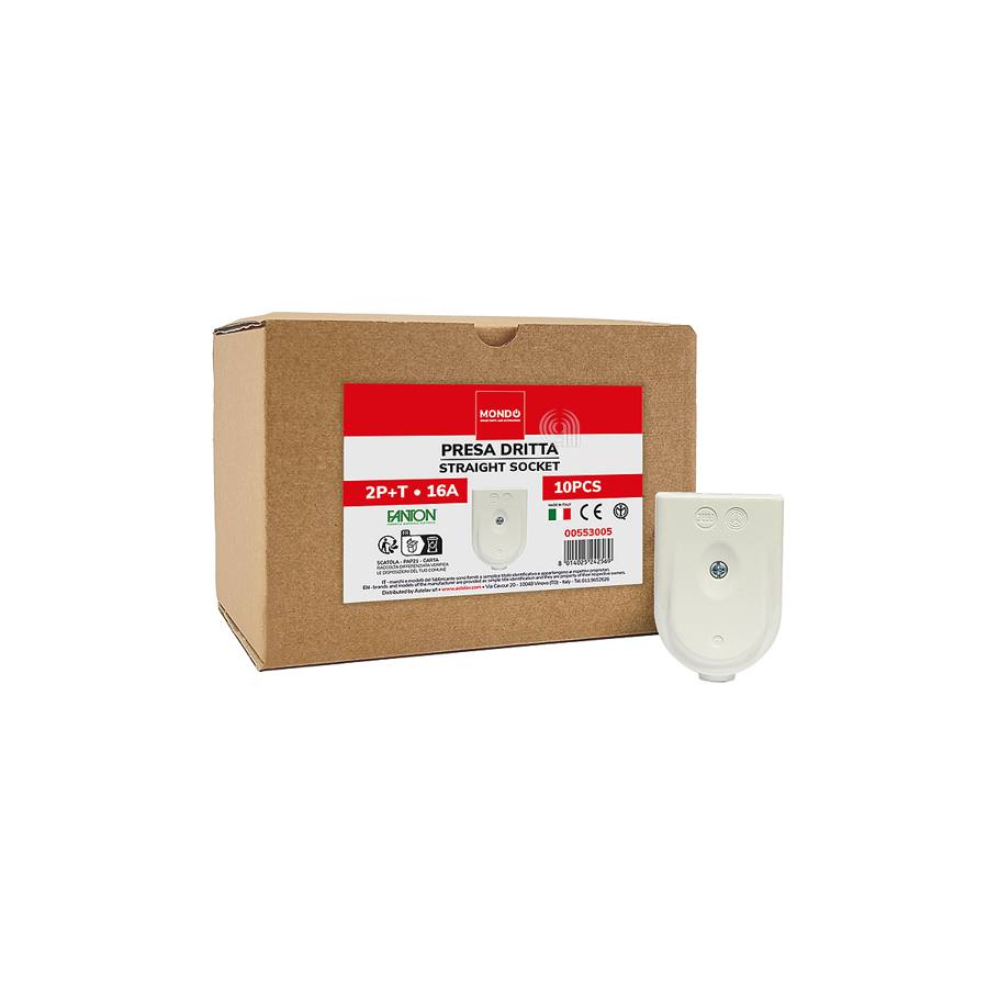SET 10 PRESE DIRITTE ITALIANE 2P+T 16A - codice 00553005