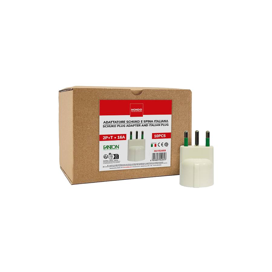 SET 10 ADATTATORI 2P+T 16A PRESA SHUKO 2P+T 16A - codice 00553009
