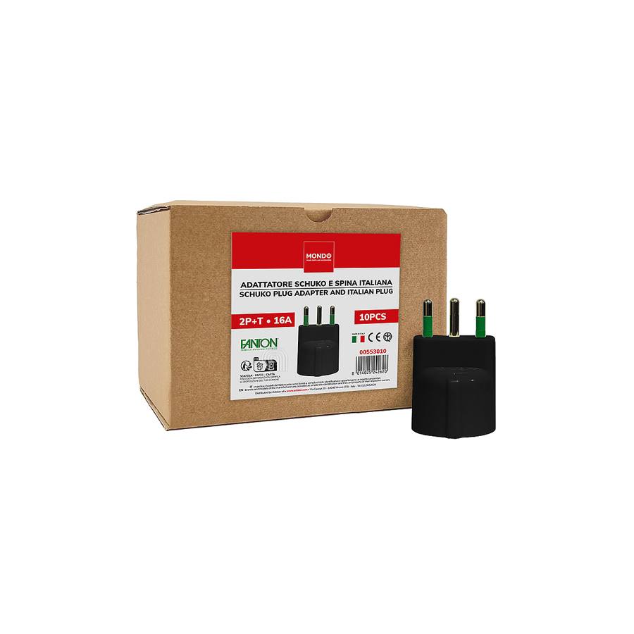 SET 10 ADATTATORI 2P+T 16A PRESA SHUKO 2P+T 16A - codice 00553010