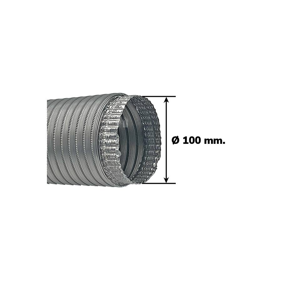 TUBO IN ALLUMINIO DIAM.100MM 2MT MONDO CAPPA ASPIRANTE UNIVERSALE immagine 2 - codice 00700001