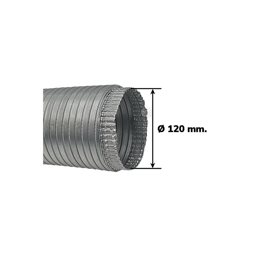 TUBO IN ALLUMINIO DIAM.120MM 2MT MONDO CAPPA ASPIRANTE UNIVERSALE immagine 2 - codice 00700002