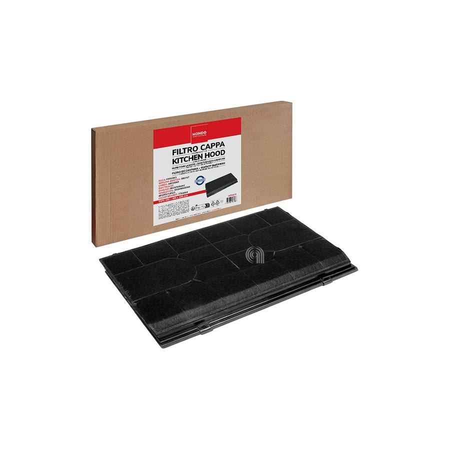 FILTRO CARBONE RETTANGOLARE TYPE 190 MONDO CAPPA ASPIRANTE ELICA CANDY - codice 00701078