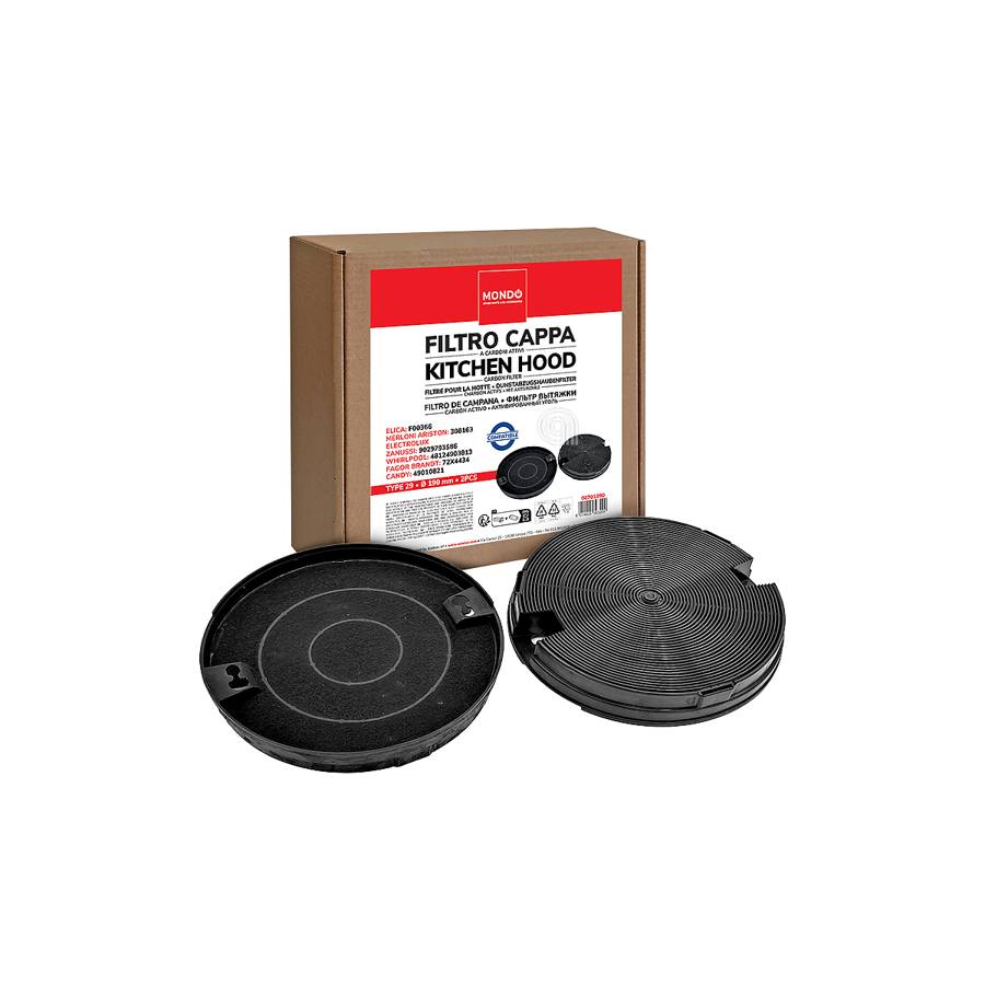 SET 2 FILTRO CARBONE CIRCOLARE TYPE 29 MONDO CAPPA ASPIRANTE ELICA GORENJE WHIRLPOOL - codice 00701090