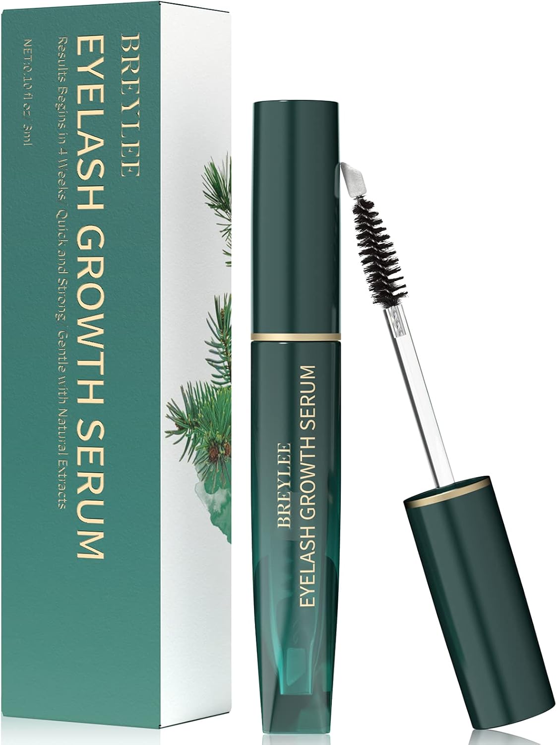 Breylee Eyelash Growth Serum, Natural Plant Extracts, No Irritation, Stimulates the Vitality of the Hair Follicles, Long and Thick Results in 4 Weeks