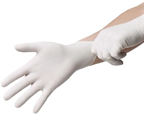 Ricambio compatibile per elettrodomestici | R MOVE 100 Guanti in Lattice monouso 5,7gr senza polvere, alta sensibilità sia al tatto che al palmo, guanti usa e getta in lattice, dispostivo medico (100, M)