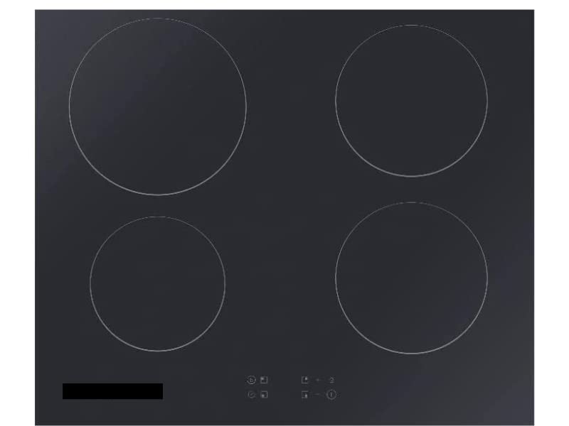 Piano Cottura Induzione 4 Fuochi Larghezza 59 cm in Vetroceramica colore Nero