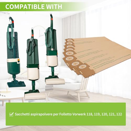 Sacchetti compatibili per elettrodomestici | 10 Sacchetti per Folletto 118 119 120 121 122
