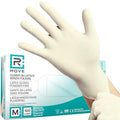 Ricambio compatibile per elettrodomestici | R MOVE 100 Guanti in Lattice monouso 5,7gr senza polvere, alta sensibilità sia al tatto che al palmo, guanti usa e getta in lattice, dispostivo medico (100, M)