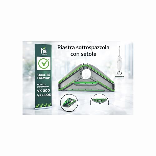 Spazzola compatibile per elettrodomestici | HS PRODUCTS Piastra Sottospazzola con setole per Folletto VK200-220s