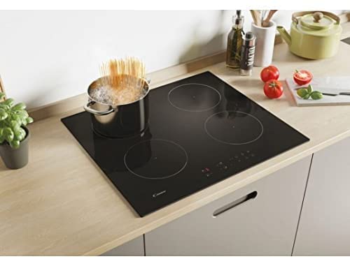Piano Cottura Induzione 4 Fuochi Larghezza 59 cm in Vetroceramica colore Nero