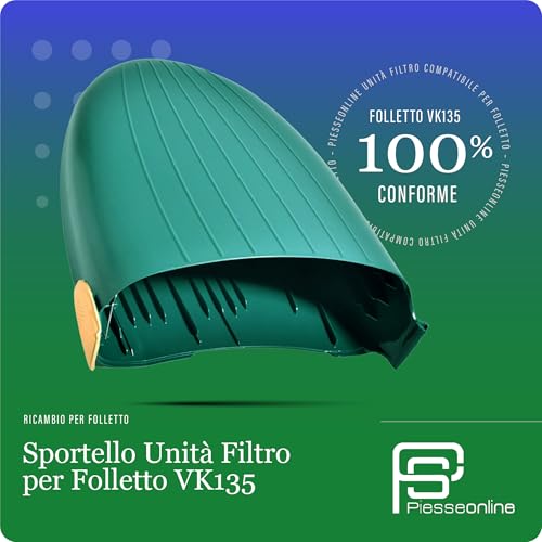 Filtro compatibile per elettrodomestici | Unità Filtro Folletto Vk 135, Porta Sacchetto Compatibile per Folletto VK135 – Ricambio (non originale) Che Monta Come L’originale, Chiusura Sicura ERMETICA, Installazione Rapida FACILITATA