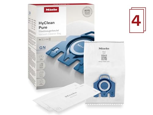 Filtro compatibile per elettrodomestici | Miele 12281680 HyClean 3D Efficiency GN - Sacchetti per aspirapolvere Miele, confezione da 4