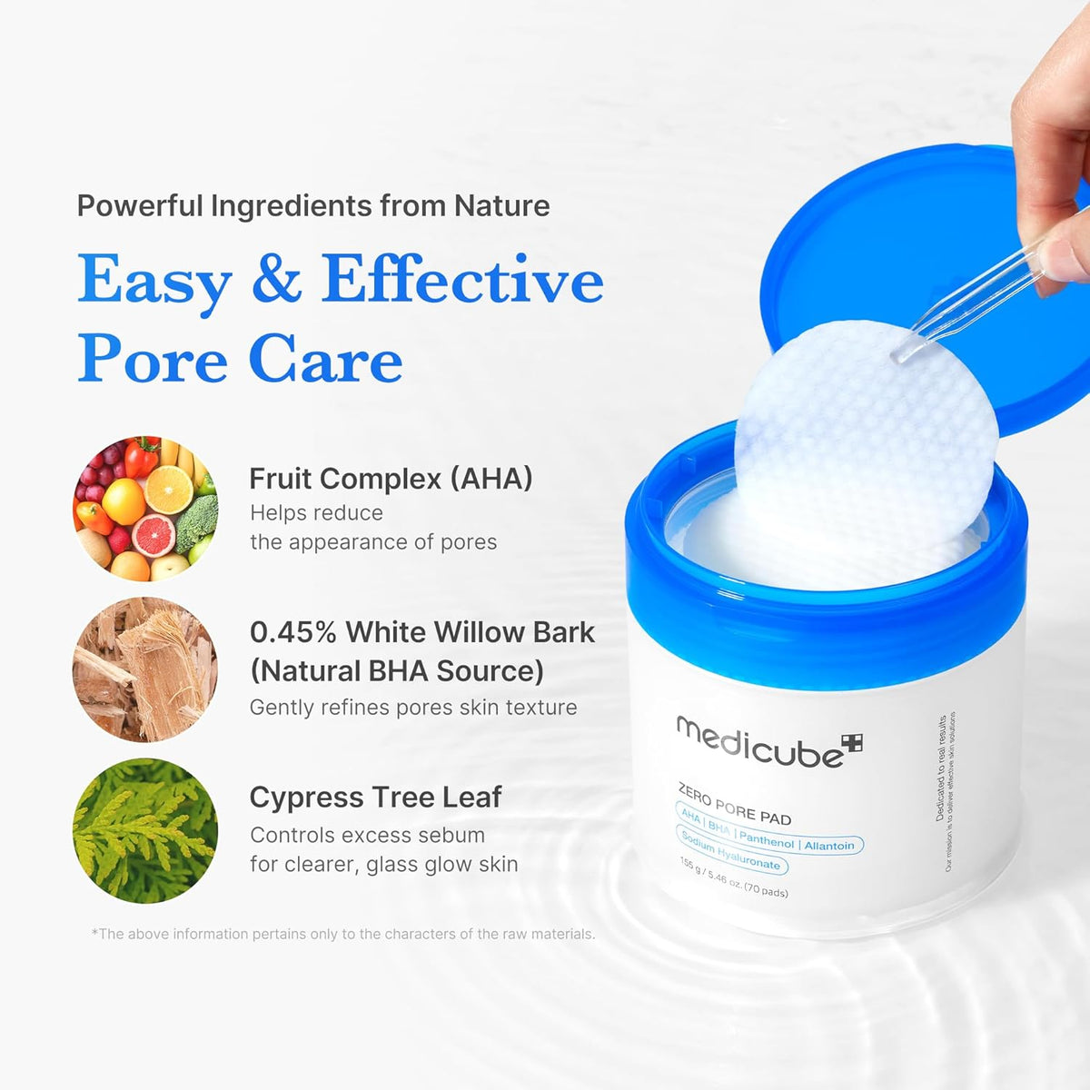 medicube Zero Pore Pads 2.0, tamponi toner facciali a doppia texture per esfoliazione e cura dei pori con 4,5% di acido lattico AHA e 0,45% acido salicilico BHA, ideali per tutti i tipi di pelle, cura