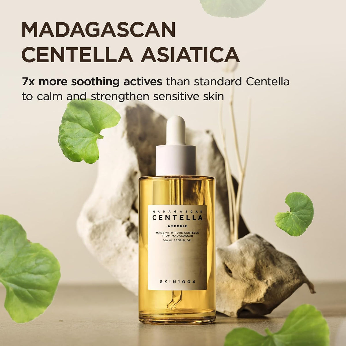 Skin1004, Centella Asiatica del Madagascar, 100 fiale (ml)/ siero viso/estratto 100% di centella asiatica/lenitivo, per pelli sensibili e a tendenza acneica