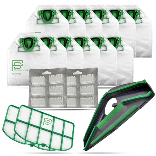 Filtro compatibile per elettrodomestici | Kit Risparmio 12 Sacchetti Folletto VK220s, 12 Profumatori, 2 Filtri Griglia Motore, 1 Sottospazzola | Ricambi Folletto VK220s Compatibili per Folletto | Soluzione Tutto-in-Uno per Casa Sempre Pulita