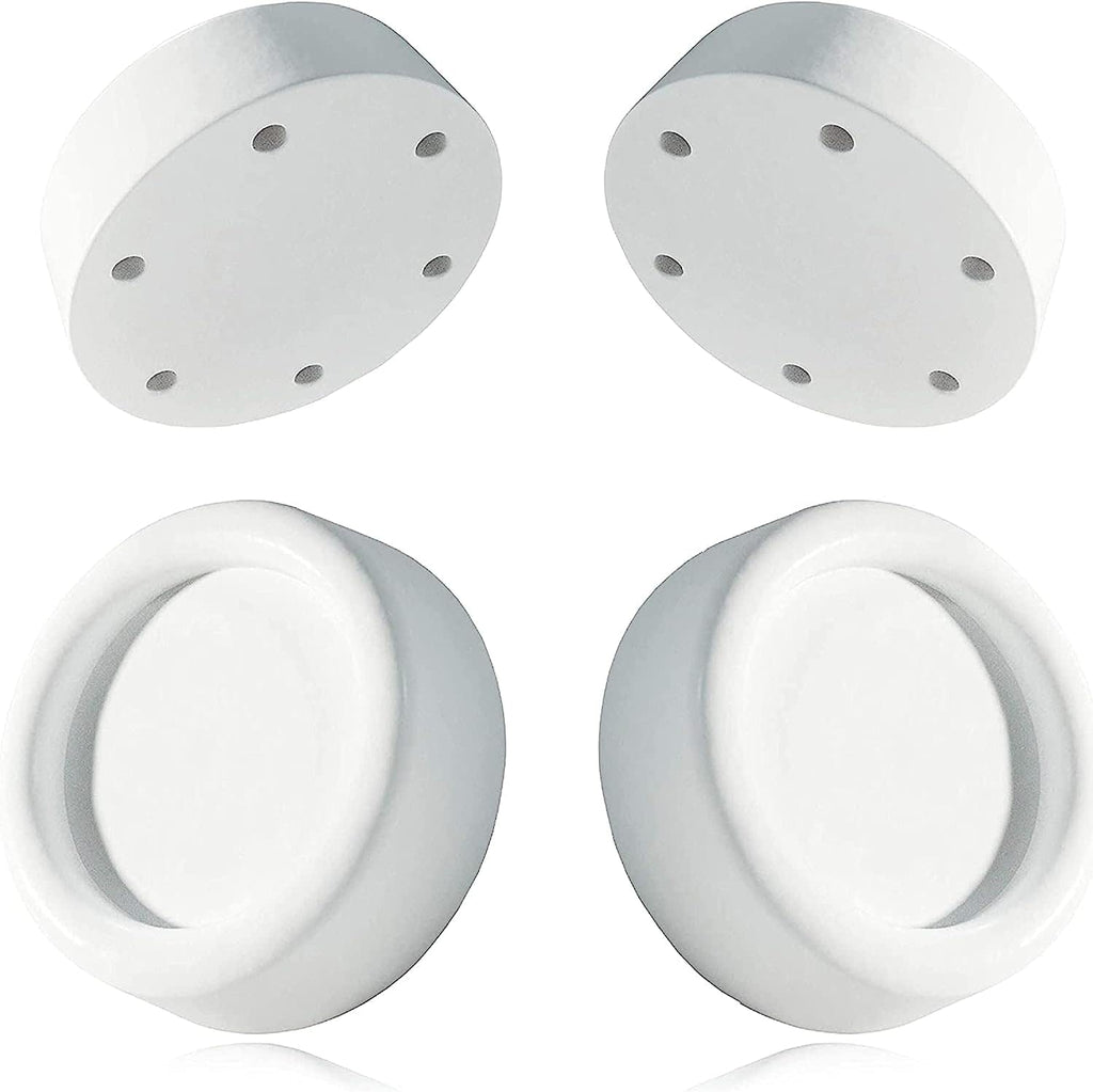 N2 ELECTROITALY| Piedini Antivibrazione Lavatrice - Gommini Lavatrice Antivibrazione Universali Adatti a Diverse Marche - in Gomma Resistente - Diametro sopra: 4,5 cm, Diametro sotto: 6,5 cm - Bianco
