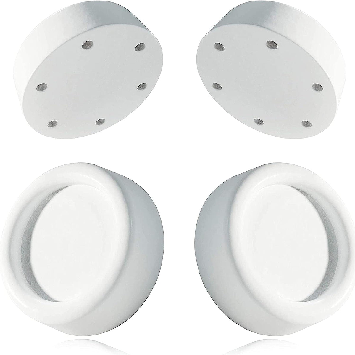 N2 ELECTROITALY| Piedini Antivibrazione Lavatrice - Gommini Lavatrice Antivibrazione Universali Adatti a Diverse Marche - in Gomma Resistente - Diametro sopra: 4,5 cm, Diametro sotto: 6,5 cm - Bianco