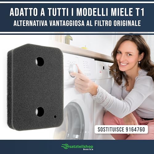 Filtro compatibile per elettrodomestici | - Filtro per asciugatrice a pompa di calore Miele 9164761 spugna filtrante Ricambio per asciugatrice 207x157x30 mm