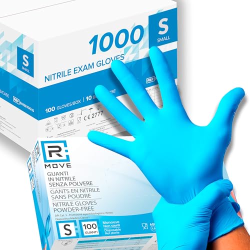 Ricambio compatibile per elettrodomestici | 1000 guanti in Nitrile senza polvere, senza lattice, ipoallergenici, certificati CE conforme alla norma EN455 guanti per alimenti guanti medici monouso (Taglia S)