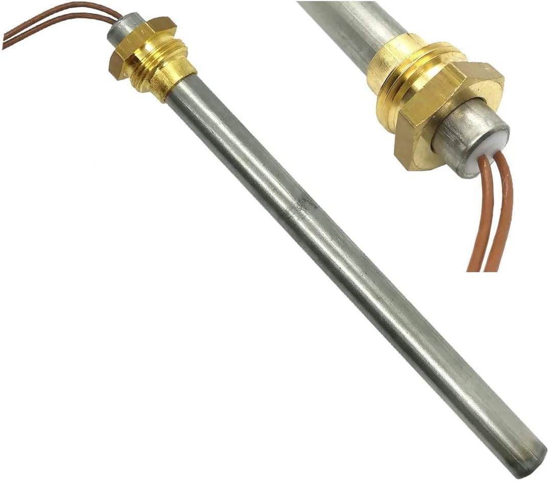 N2ELECTROITALY- Candeletta Accensione Stufa Pellet 300W, Diametro 9,9mm Lunghezza 140mm (150mm Totali)-280W Filettatura 3/8" Gas, Resistenza per Riscaldamento Rapido, Ricambio Modelli Ungaro Piazzetta