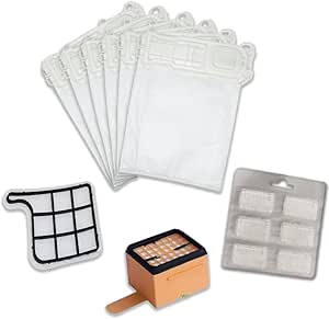 Ricambi Kit adatto a Folletto Vk 135/136 | 6 Sacchetti + 1 Filtro Hepa + 1 Griglia Motore + 6 Profumi per Manutenzione e Pulizia del Folletto | Ricambio Compatibile