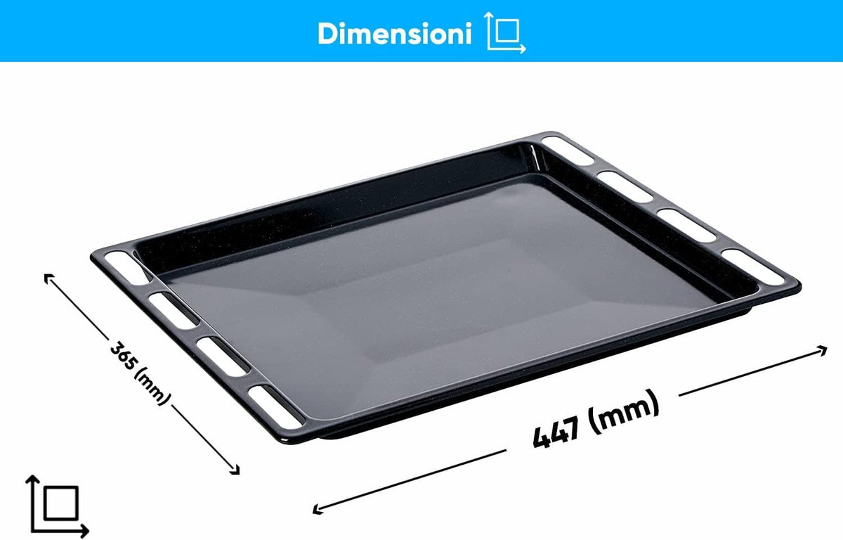 N2 ELECTROITALY Kit Leccarda + Griglia per Forno, Compatibile con Ariston Hotpoint Whirlpool, Dimensioni: 447x365 (mm) Ricambi Originali, Modelli Compatibili ACMK6121 BS53X CP757GT Nero