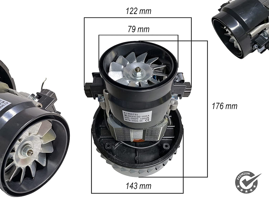 N2 ELECTROITALY, Motore Aspirapolvere AspiraLiquidi Bidone Industriale 1200 W Auto, Compatibile con Karcher Ipc Soteco Ghibli Wirbel Elsea Lavor Bm2, Universale