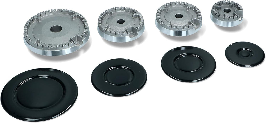 Ricambio compatibile per elettrodomestici | KIT 8PZ BRUCIATORI E PIATTELLI COMPATIBILI CON ARISTON - NARDI DOPPIO FORO MOD. TQ740ES