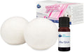 CARE + PROTECT Palline per asciugatrice in lana con essenza profumata, tempo di asciugatura dimezzato, risparmio energetico, 1000 cicli, confezione da 2 palline + essenza da 10 ml