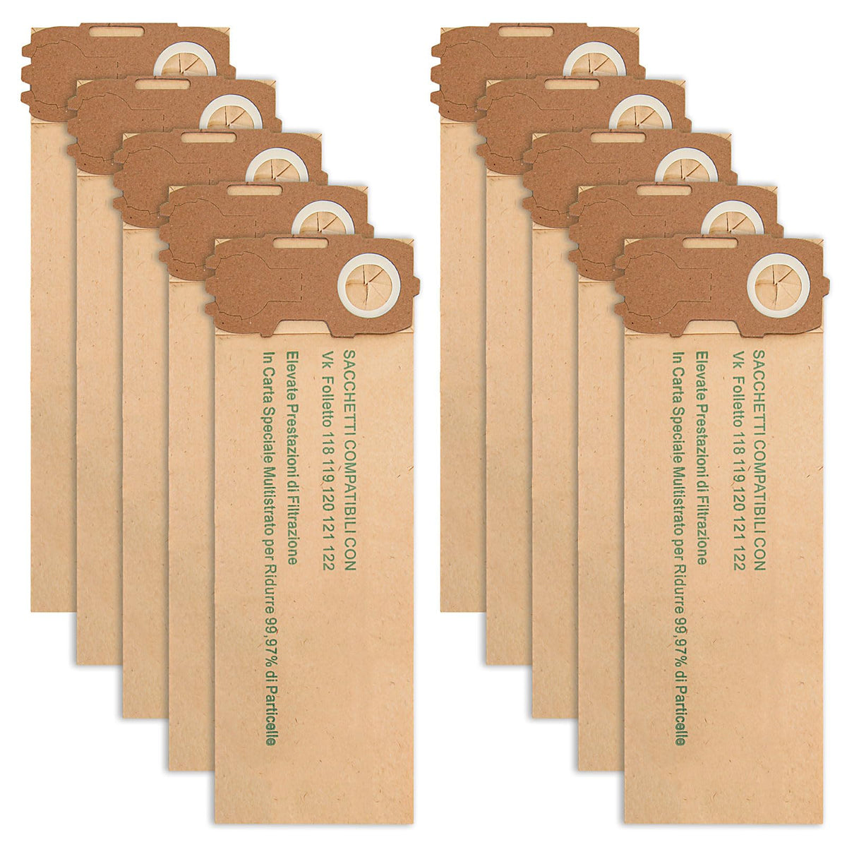 Sacchetti compatibili per elettrodomestici | 10 Sacchetti per Folletto 118 119 120 121 122