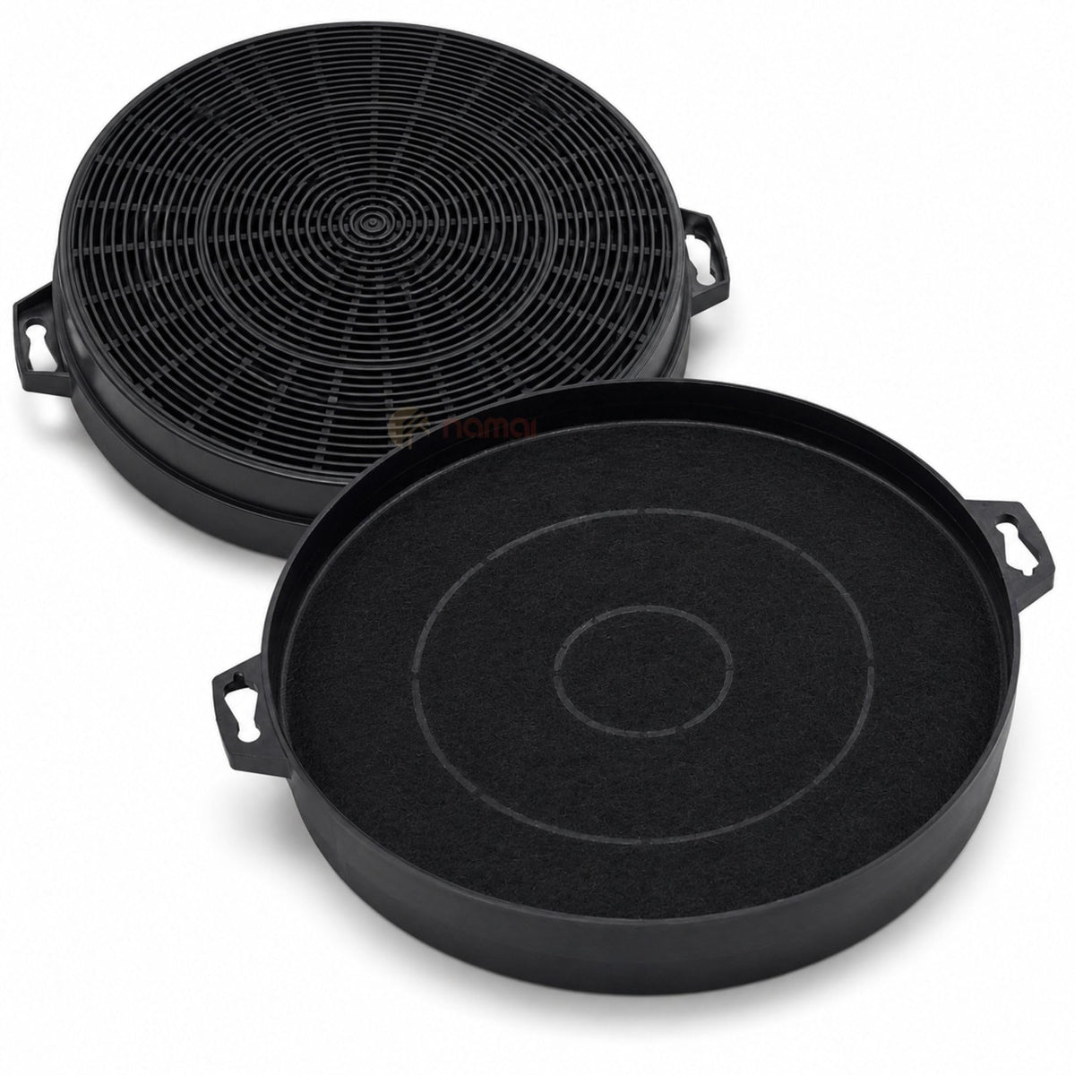 N2ELECTROITALY - Set di 2 Filtro Cappa Cucina Carboni Attivi, Ø 23,5 cm e 3 cm Altezza, Compatibile con Vari Modelli di Cappe Aspiranti, Antiodore e Duraturo, Facile da Installare