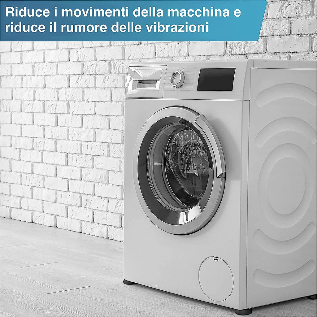 N2 ELECTROITALY| Piedini Antivibrazione Lavatrice - Gommini Lavatrice Antivibrazione Universali Adatti a Diverse Marche - in Gomma Resistente - Diametro sopra: 4,5 cm, Diametro sotto: 6,5 cm - Bianco