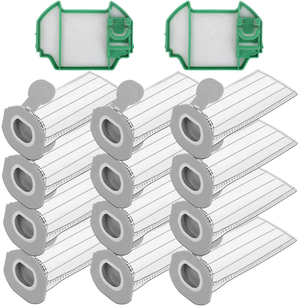 Filtro compatibile per elettrodomestici | Kit 12 Sacchetti in Microfibra compatibile per Folletto VK7S VK7 FP7S FP7-12 Sacchetti Aspirapolvere + 2 Filtro Motore