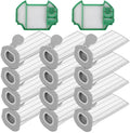 Filtro compatibile per elettrodomestici | Kit 12 Sacchetti in Microfibra compatibile per Folletto VK7S VK7 FP7S FP7-12 Sacchetti Aspirapolvere + 2 Filtro Motore