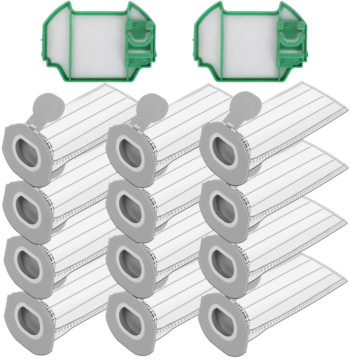 Filtro compatibile per elettrodomestici | Kit 12 Sacchetti in Microfibra compatibile per Folletto VK7S VK7 FP7S FP7-12 Sacchetti Aspirapolvere + 2 Filtro Motore