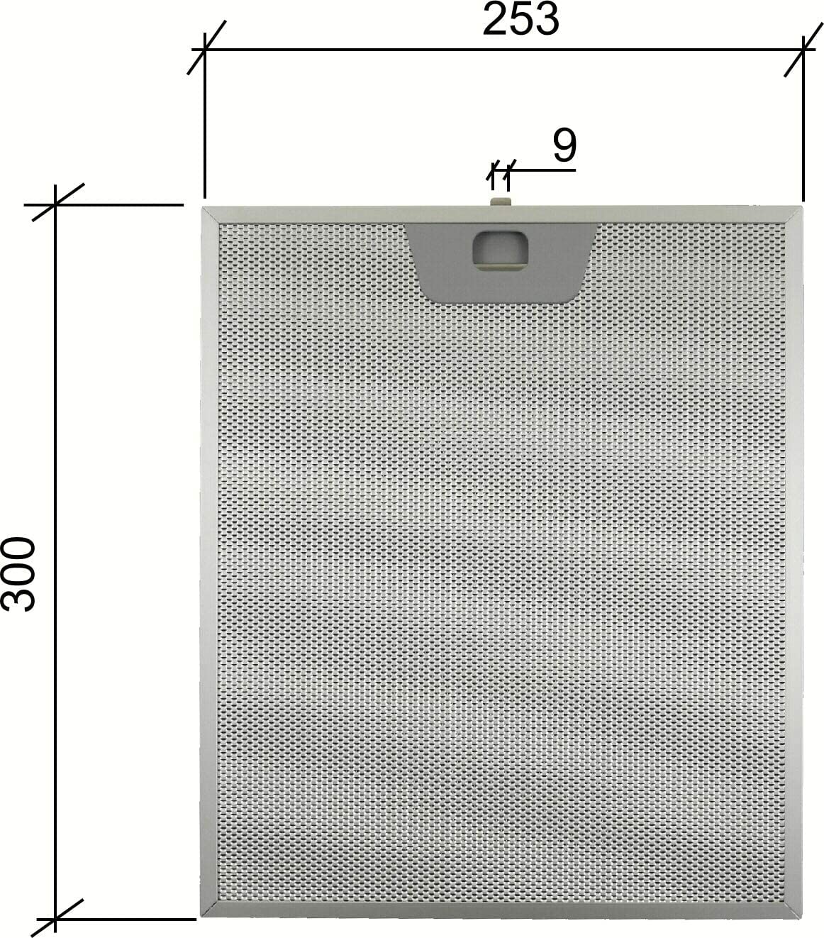 KIT 3 pcs. FILTRI ALLUMINIO per CAPPE FABER mm.253 x 300 x 8 [Classe di efficienza energetica A+++]