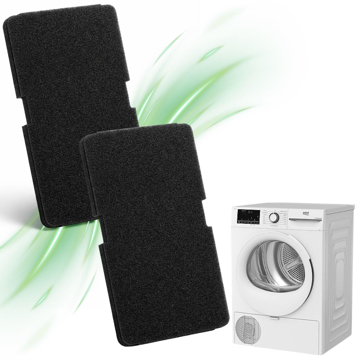 N2ELECTROITALY - Set di 2 Filtri Compatibili Con Asciugatrice Beko, 24x15 CM | Spugna Resistente, Facile da Installare, Lunga Durata, Lavabile e Riutilizzabile