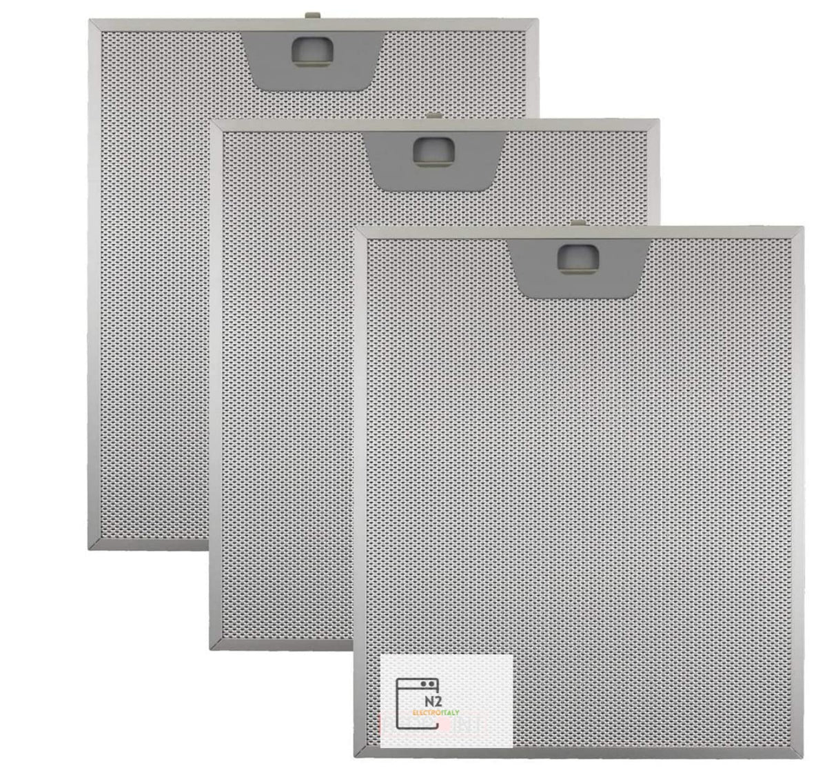 KIT 3 pcs. FILTRI ALLUMINIO per CAPPE FABER mm.253 x 300 x 8 [Classe di efficienza energetica A+++]