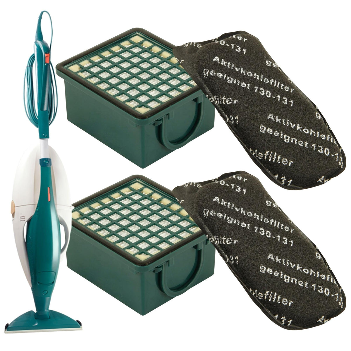 N2ELECTROITALY - Set 2 Filtri al Carbone Attivo + 2 Hepa Compatibili con VK130/131 | Ricambio Compatibile, Sicuri, Resistenti e Durevoli, Sostituzione Semplice, Prestazioni Stabili