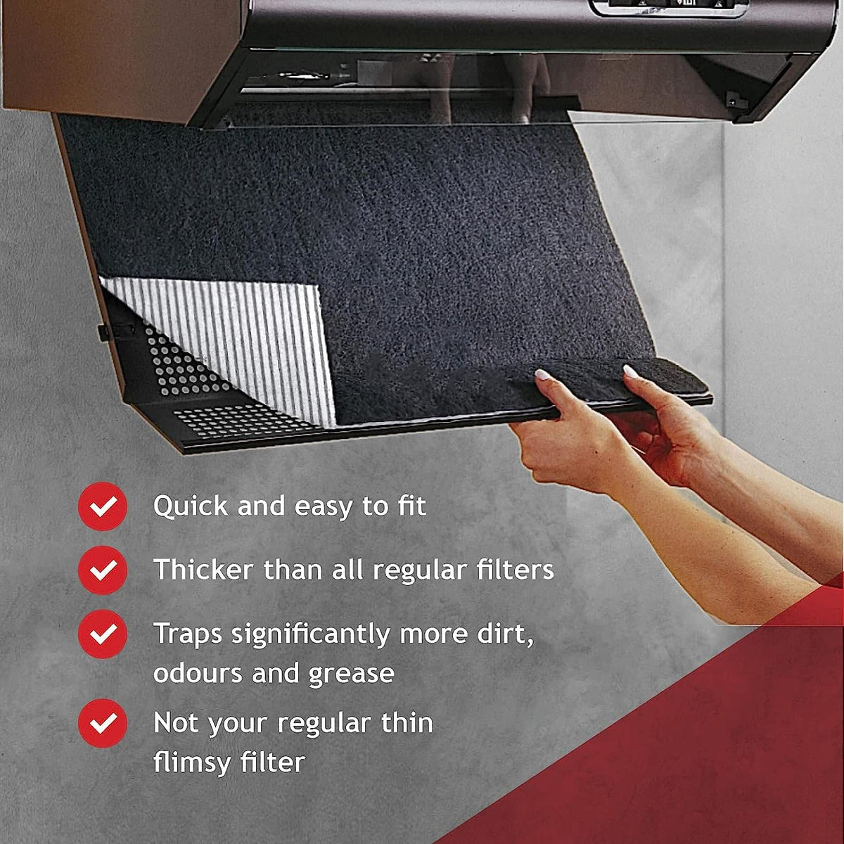 N2 ELECTROITALY- Filtri antigrasso grandi universali per condotti di ventilazione di cappe da cucina (2 filtri, tagliati su misura – 100 cm)